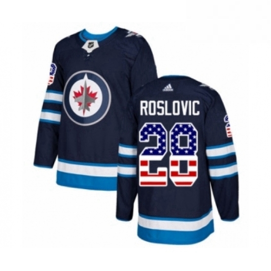 Youth Adidas Winnipeg Jets 28 Jack Roslovic Authentic Navy Blue USA Flag Fashion NHL Jersey Youth Adidas Winnipeg Jets 28 Jack Roslovic Authentic Navy Blue USA Flag Fashion NHL Jersey