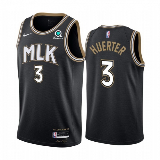 Men Nike Atlanta Hawks 3 Kevin Huerter Black NBA Swingman 2020 21 City Edition Jersey Men Nike Atlanta Hawks 3 Kevin Huerter Black NBA Swingman 2020 21 City Edition Jersey