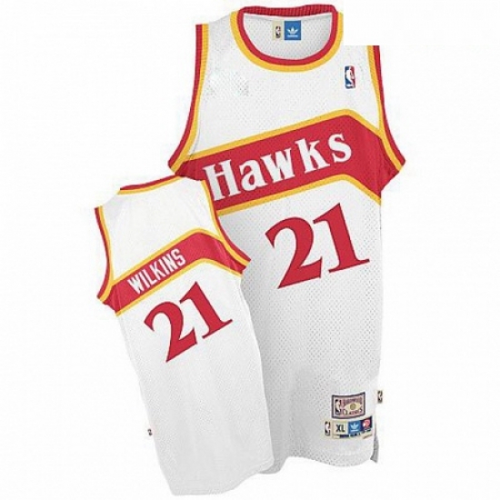 Mens Adidas Atlanta Hawks 21 Dominique Wilkins Authentic White Throwback NBA Jersey Mens Adidas Atlanta Hawks 21 Dominique Wilkins Authentic White Throwback NBA Jersey