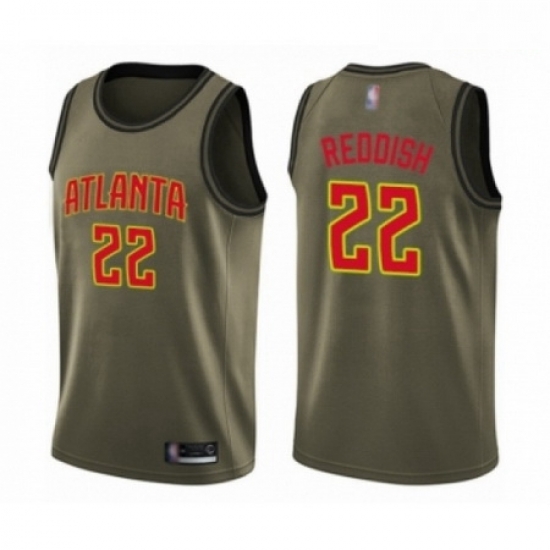 Mens Atlanta Hawks 22 Cam Reddish Swingman Green Salute to Service Basketball Jersey Mens Atlanta Hawks 22 Cam Reddish Swingman Green Salute to Service Basketball Jersey