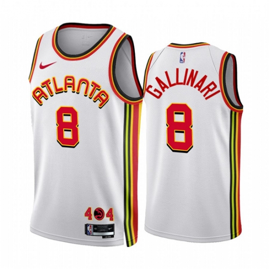 Men's Atlanta Hawks #8 Danilo Gallinari 2022-23 White Association Edition Stitched Jersey Men's Atlanta Hawks #8 Danilo Gallinari 2022-23 White Association Edition Stitched Jersey