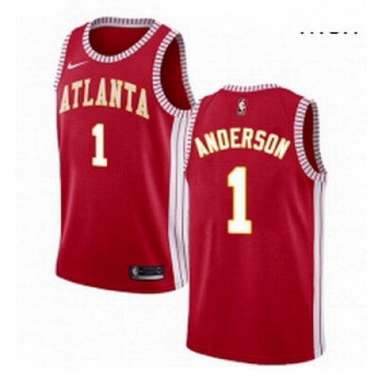 Mens Nike Atlanta Hawks 1 Justin Anderson Authentic Red NBA Jersey Statement Edition Mens Nike Atlanta Hawks 1 Justin Anderson Authentic Red NBA Jersey Statement Edition