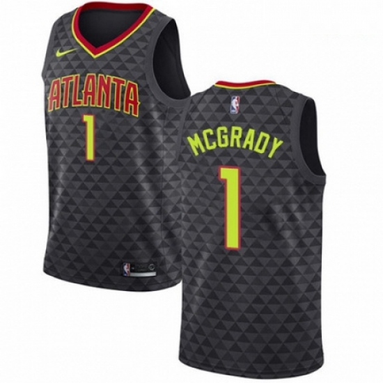 Mens Nike Atlanta Hawks 1 Tracy Mcgrady Authentic Black Road NBA Jersey Icon Edition Mens Nike Atlanta Hawks 1 Tracy Mcgrady Authentic Black Road NBA Jersey Icon Edition