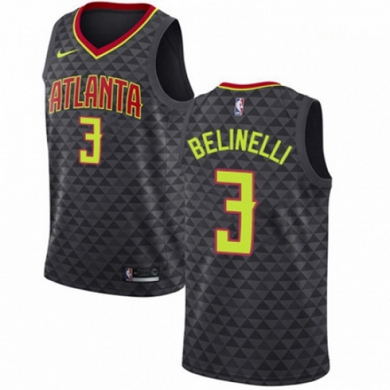 Mens Nike Atlanta Hawks 3 Marco Belinelli Swingman Black Road NBA Jersey Icon Edition Mens Nike Atlanta Hawks 3 Marco Belinelli Swingman Black Road NBA Jersey Icon Edition