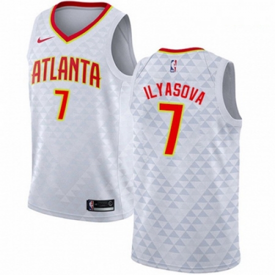 Mens Nike Atlanta Hawks 7 Ersan Ilyasova Swingman White NBA Jersey Association Edition Mens Nike Atlanta Hawks 7 Ersan Ilyasova Swingman White NBA Jersey Association Edition