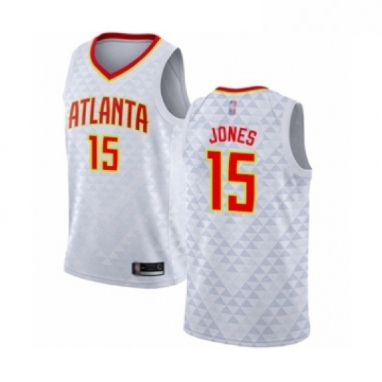 Womens Atlanta Hawks 15 Damian Jones Authentic White Basketball Jersey Association Edition Womens Atlanta Hawks 15 Damian Jones Authentic White Basketball Jersey Association Edition