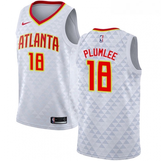 Womens Nike Atlanta Hawks 18 Miles Plumlee Authentic White NBA Jersey Association Edition Womens Nike Atlanta Hawks 18 Miles Plumlee Authentic White NBA Jersey Association Edition
