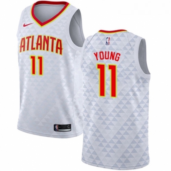 Youth Nike Atlanta Hawks 11 Trae Young Swingman White NBA Jersey Association Edition Youth Nike Atlanta Hawks 11 Trae Young Swingman White NBA Jersey Association Edition