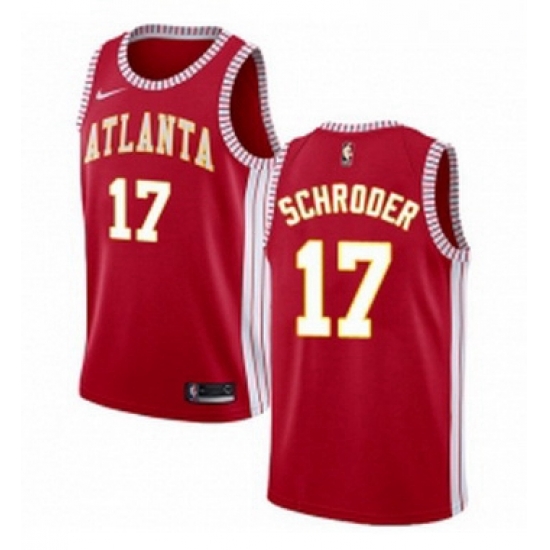 Youth Nike Atlanta Hawks 17 Dennis Schroder Swingman Red NBA Jersey Statement Edition 