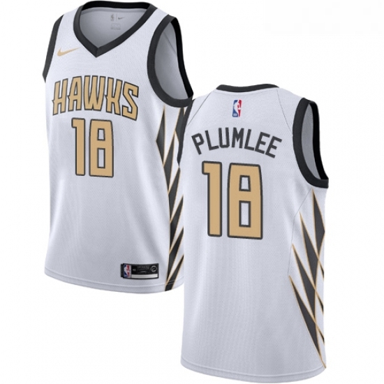Youth Nike Atlanta Hawks 18 Miles Plumlee Swingman White NBA Jersey City Edition Youth Nike Atlanta Hawks 18 Miles Plumlee Swingman White NBA Jersey City Edition