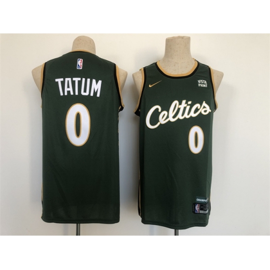 Men Boston Celtics 0 Jayson Tatum Green 2022 23 City Edition Stitched Basketball Jersey Men Boston Celtics 0 Jayson Tatum Green 2022 23 City Edition Stitched Basketball Jersey