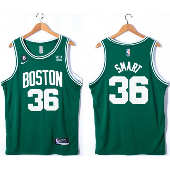 Men Boston Celtics 36 Marcus Smart Green No 6 Patch Stitched Basketball Jersey Men Boston Celtics 36 Marcus Smart Green No 6 Patch Stitched Basketball Jersey
