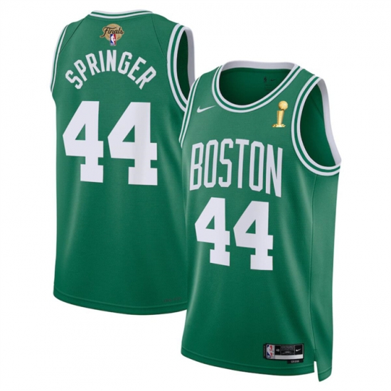 Men Boston Celtics 44 Jaden Springer Kelly Green 2024 Finals Champions Icon Edition Stitched Basketball Jersey Men Boston Celtics 44 Jaden Springer Kelly Green 2024 Finals Champions Icon Edition Stitched Basketball Jersey