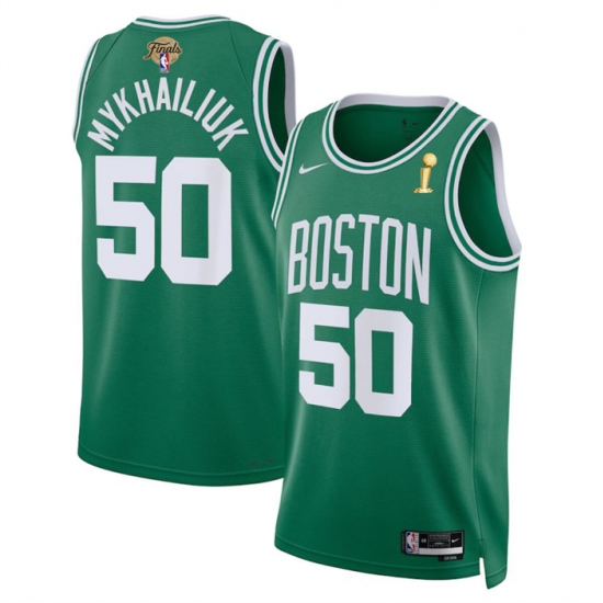 Men Boston Celtics 50 Svi Mykhailiuk Kelly Green 2024 Finals Champions Icon Edition Stitched Basketball Jersey Men Boston Celtics 50 Svi Mykhailiuk Kelly Green 2024 Finals Champions Icon Edition Stitched Basketball Jersey