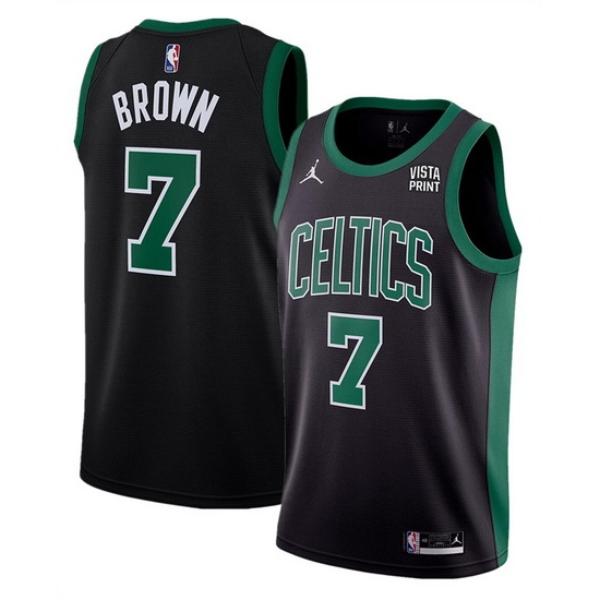 Men Boston Celtics 7 Jaylen Brown Black Statement Edition Stitched Basketball Jersey Men Boston Celtics 7 Jaylen Brown Black Statement Edition Stitched Basketball Jersey