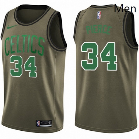 Mens Nike Boston Celtics 34 Paul Pierce Swingman Green Salute to Service NBA Jersey Mens Nike Boston Celtics 34 Paul Pierce Swingman Green Salute to Service NBA Jersey