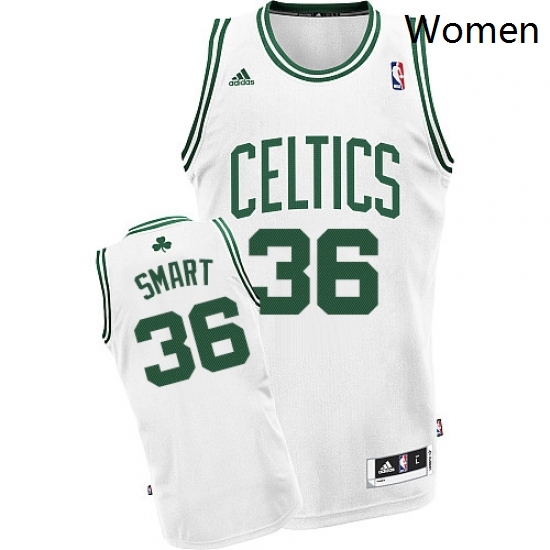 Womens Adidas Boston Celtics 36 Marcus Smart Swingman White Home NBA Jersey Womens Adidas Boston Celtics 36 Marcus Smart Swingman White Home NBA Jersey
