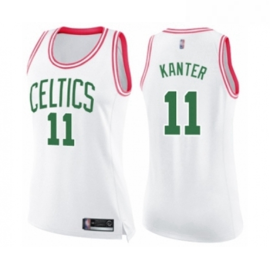 Womens Boston Celtics 11 Enes Kanter Swingman White Pink Fashion Basketball Jersey Womens Boston Celtics 11 Enes Kanter Swingman White Pink Fashion Basketball Jersey