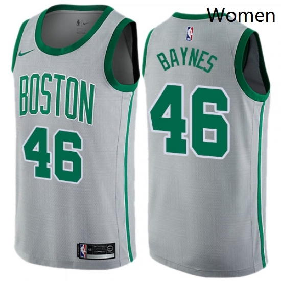Womens Nike Boston Celtics 46 Aron Baynes Swingman Gray NBA Jersey City Edition Womens Nike Boston Celtics 46 Aron Baynes Swingman Gray NBA Jersey City Edition