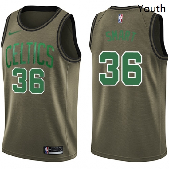 Youth Nike Boston Celtics 36 Marcus Smart Swingman Green Salute to Service NBA Jersey Youth Nike Boston Celtics 36 Marcus Smart Swingman Green Salute to Service NBA Jersey