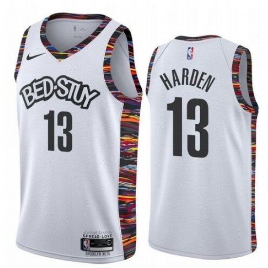Men Brooklyn Nets 13 James Harden White 2020 City Edition Nike Swingman Jersey Men Brooklyn Nets 13 James Harden White 2020 City Edition Nike Swingman Jersey