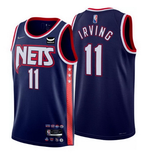 Men's Brooklyn Nets #11 Kyrie Irving 2021 22 Navy Swingman City Edition 75th Anniversary Stitched Basketball Jersey Men's Brooklyn Nets #11 Kyrie Irving 2021 22 Navy Swingman City Edition 75th Anniversary Stitched Basketball Jersey