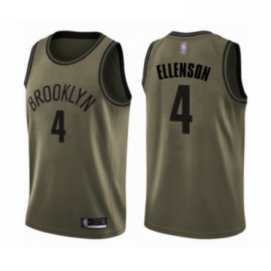 Mens Brooklyn Nets 4 Henry Ellenson Swingman Green Salute to Service Basketball Jersey Mens Brooklyn Nets 4 Henry Ellenson Swingman Green Salute to Service Basketball Jersey