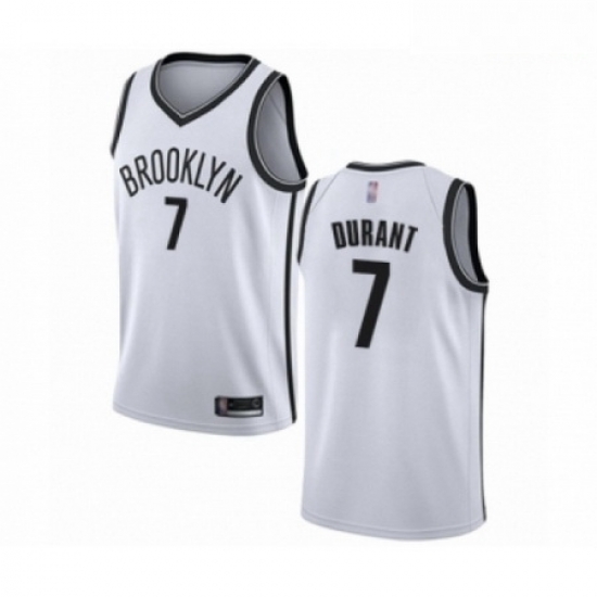 Mens Brooklyn Nets 7 Kevin Durant Authentic White Basketball Jersey Association Edition Mens Brooklyn Nets 7 Kevin Durant Authentic White Basketball Jersey Association Edition