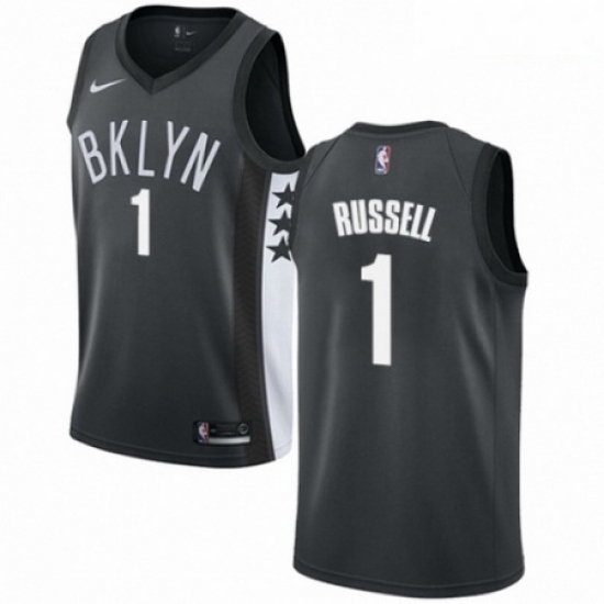 Mens Nike Brooklyn Nets 1 DAngelo Russell Swingman Gray NBA Jersey Statement Edition Mens Nike Brooklyn Nets 1 DAngelo Russell Swingman Gray NBA Jersey Statement Edition