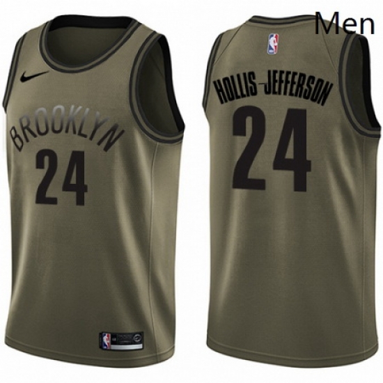 Mens Nike Brooklyn Nets 24 Rondae Hollis Jefferson Swingman Green Salute to Service NBA Jersey Mens Nike Brooklyn Nets 24 Rondae Hollis Jefferson Swingman Green Salute to Service NBA Jersey