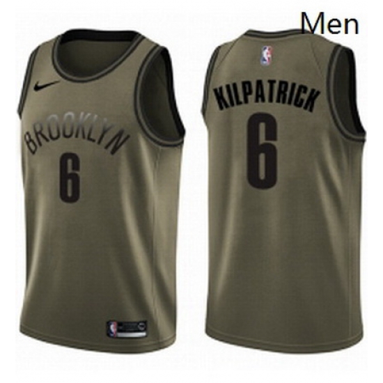 Mens Nike Brooklyn Nets 6 Sean Kilpatrick Swingman Green Salute to Service NBA Jersey Mens Nike Brooklyn Nets 6 Sean Kilpatrick Swingman Green Salute to Service NBA Jersey