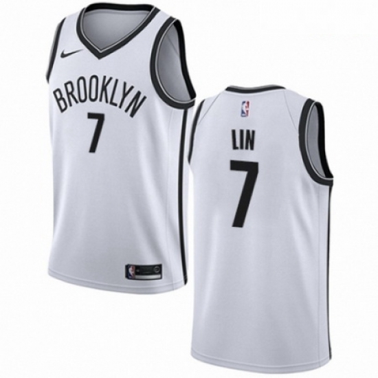 Mens Nike Brooklyn Nets 7 Jeremy Lin Authentic White NBA Jersey Association Edition Mens Nike Brooklyn Nets 7 Jeremy Lin Authentic White NBA Jersey Association Edition