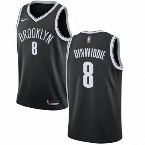 Mens Nike Brooklyn Nets 8 Spencer Dinwiddie Swingman Black NBA Jersey Icon Edition Mens Nike Brooklyn Nets 8 Spencer Dinwiddie Swingman Black NBA Jersey Icon Edition