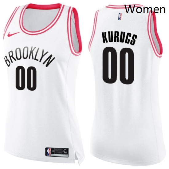 Womens Nike Brooklyn Nets 00 Rodions Kurucs Swingman White Pink Fashion NBA Jersey Womens Nike Brooklyn Nets 00 Rodions Kurucs Swingman White Pink Fashion NBA Jersey