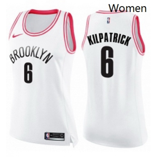 Womens Nike Brooklyn Nets 6 Sean Kilpatrick Swingman WhitePink Fashion NBA Jersey Womens Nike Brooklyn Nets 6 Sean Kilpatrick Swingman WhitePink Fashion NBA Jersey