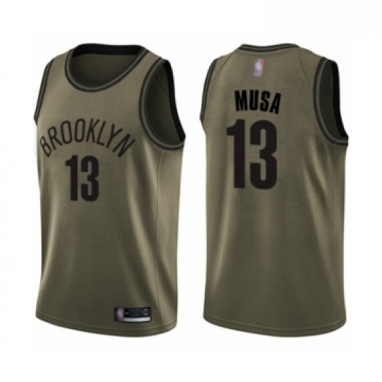 Youth Brooklyn Nets 13 Dzanan Musa Swingman Green Salute to Service Basketball Jersey Youth Brooklyn Nets 13 Dzanan Musa Swingman Green Salute to Service Basketball Jersey
