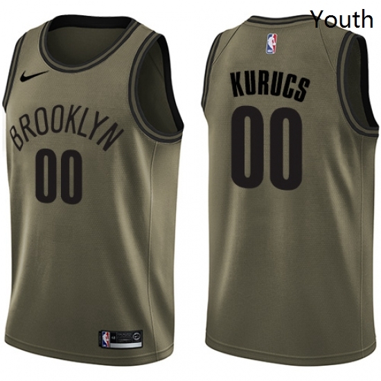 Youth Nike Brooklyn Nets 00 Rodions Kurucs Swingman Green Salute to Service NBA Jersey Youth Nike Brooklyn Nets 00 Rodions Kurucs Swingman Green Salute to Service NBA Jersey