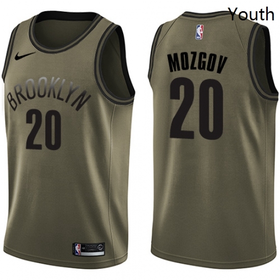 Youth Nike Brooklyn Nets 20 Timofey Mozgov Swingman Green Salute to Service NBA Jersey Youth Nike Brooklyn Nets 20 Timofey Mozgov Swingman Green Salute to Service NBA Jersey