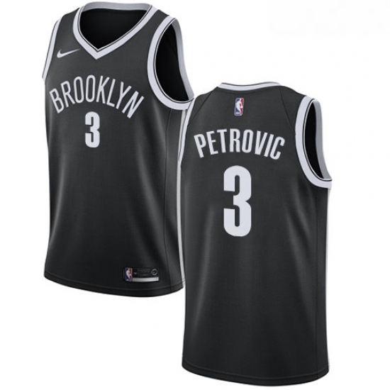 Youth Nike Brooklyn Nets 3 Drazen Petrovic Swingman Black Road NBA Jersey Icon Edition Youth Nike Brooklyn Nets 3 Drazen Petrovic Swingman Black Road NBA Jersey Icon Edition