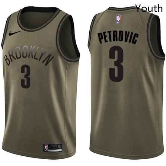 Youth Nike Brooklyn Nets 3 Drazen Petrovic Swingman Green Salute to Service NBA Jersey Youth Nike Brooklyn Nets 3 Drazen Petrovic Swingman Green Salute to Service NBA Jersey