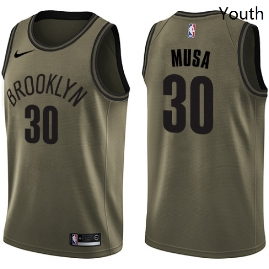 Youth Nike Brooklyn Nets 30 Dzanan Musa Swingman Green Salute to Service NBA Jersey Youth Nike Brooklyn Nets 30 Dzanan Musa Swingman Green Salute to Service NBA Jersey