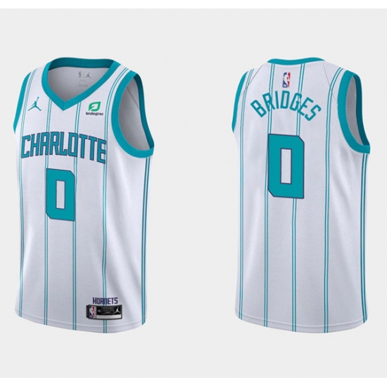 Men Charlotte Hornets 0 Miles Bridges White Stitched Basketball Jersey Men Charlotte Hornets 0 Miles Bridges White Stitched Basketball Jersey