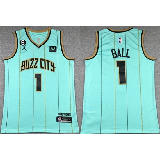 Men Charlotte Hornets 1 LaMelo Ball Teal No 6 Patch Stitched Basketball Jersey Men Charlotte Hornets 1 LaMelo Ball Teal No 6 Patch Stitched Basketball Jersey