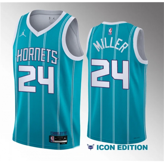 Men Charlotte Hornets 24 Brandon Miller Teal 2022 23 Draft Icon Edition Stitched Basketball Jersey Men Charlotte Hornets 24 Brandon Miller Teal 2022 23 Draft Icon Edition Stitched Basketball Jersey