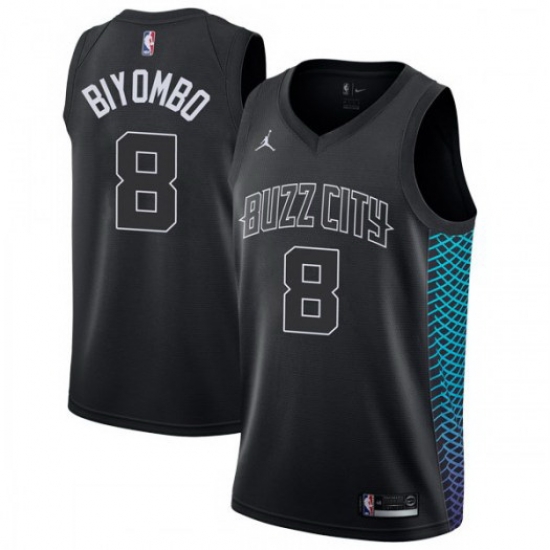 Men Nike Charlotte Hornets 8 Bismack Biyombo Black NBA Jordan Swingman City Edition Jersey Men Nike Charlotte Hornets 8 Bismack Biyombo Black NBA Jordan Swingman City Edition Jersey