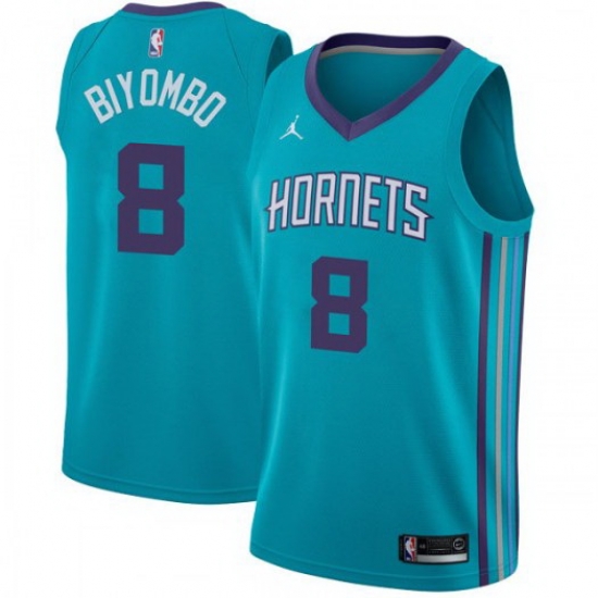 Men Nike Charlotte Hornets 8 Bismack Biyombo Teal NBA Jordan Swingman Icon Edition Jersey Men Nike Charlotte Hornets 8 Bismack Biyombo Teal NBA Jordan Swingman Icon Edition Jersey