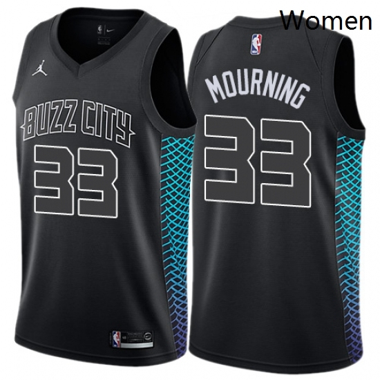 Womens Nike Jordan Charlotte Hornets 33 Alonzo Mourning Swingman Black NBA Jersey City Edition Womens Nike Jordan Charlotte Hornets 33 Alonzo Mourning Swingman Black NBA Jersey City Edition