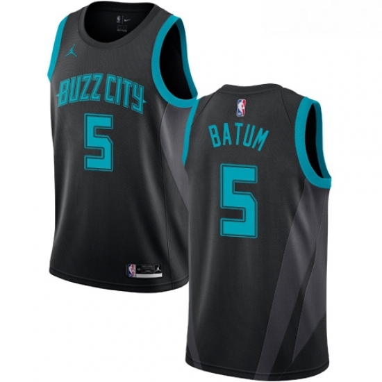 Womens Nike Jordan Charlotte Hornets 5 Nicolas Batum Swingman Black NBA Jersey 2018 19 City Edition Womens Nike Jordan Charlotte Hornets 5 Nicolas Batum Swingman Black NBA Jersey 2018 19 City Edition