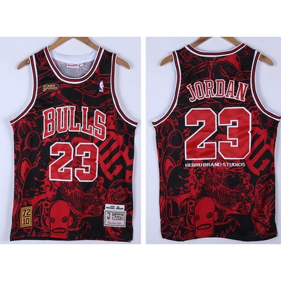 Men Chicago Bulls 1995-96 Season Michael Jordan #23 Hebru Brantley X M&N Black Jersey Men Chicago Bulls 1995-96 Season Michael Jordan #23 Hebru Brantley X M&N Black Jersey