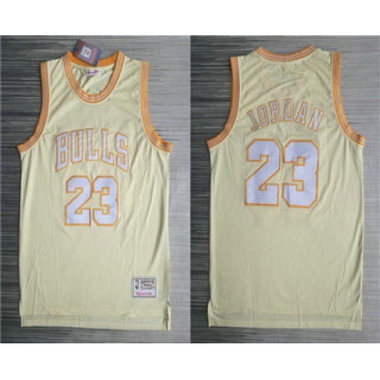 Men Chicago Bulls 23 Michael Jordan Gold Hardwood Classics Soul Throwback Limited Jersey Men Chicago Bulls 23 Michael Jordan Gold Hardwood Classics Soul Throwback Limited Jersey